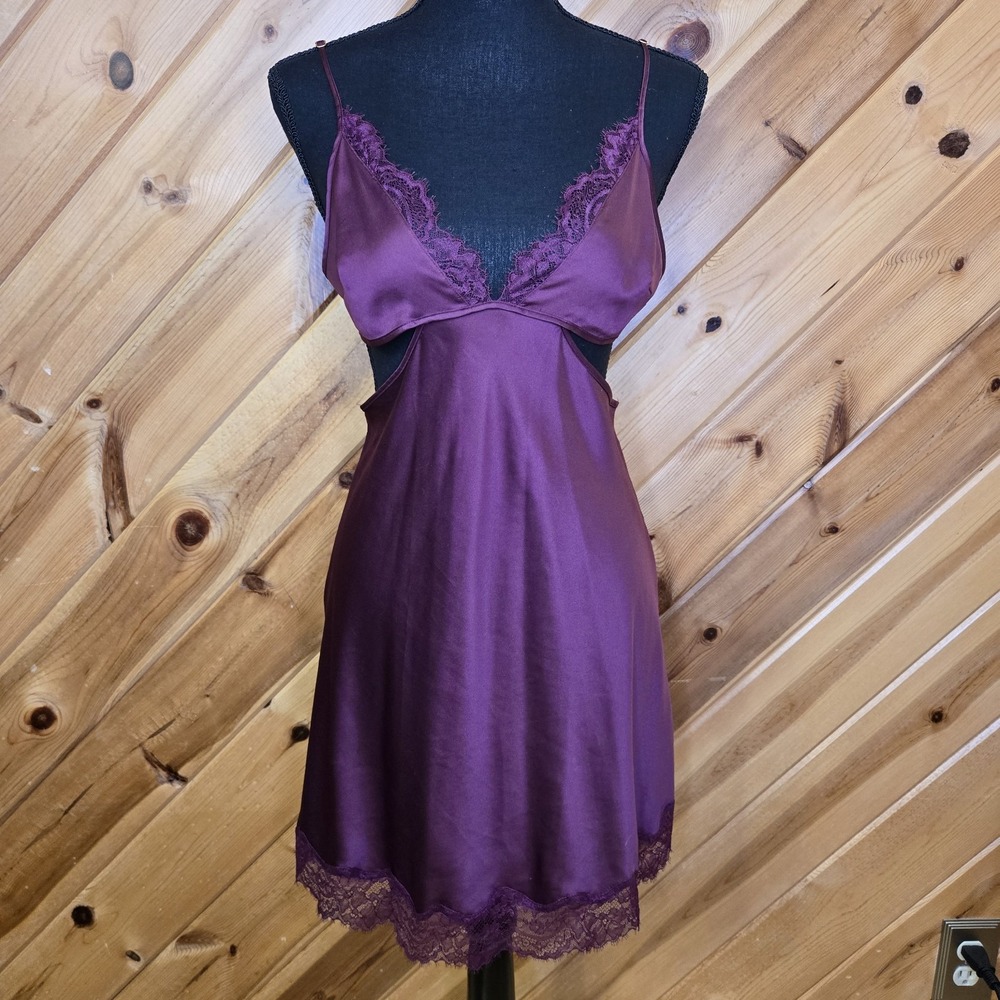 Victoria's Secret Deep Purple Satin Chemise